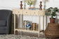 bali & pari Liba Console Table - 3-Drawer Accent Table with Scalloped Detailing and Open Shelf Storage for Hallway, Entryway, or Living Room