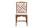 bali & pari Rio Marbled Tortoise Natural Rattan Dining Chair - Handwoven Wicker Accent Side Chair with Removable Cushion, for Dining Room or Accent Seating