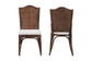 bali & pari Mahdis Natural Rattan 2-Piece Dining Chair Set with Cushion - Handwoven Wicker Accent Chair with Woven Chevron Back for Kitchen or Dining Room