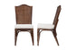 bali & pari Mahdis Natural Rattan 2-Piece Dining Chair Set with Cushion - Handwoven Wicker Accent Chair with Woven Chevron Back for Kitchen or Dining Room