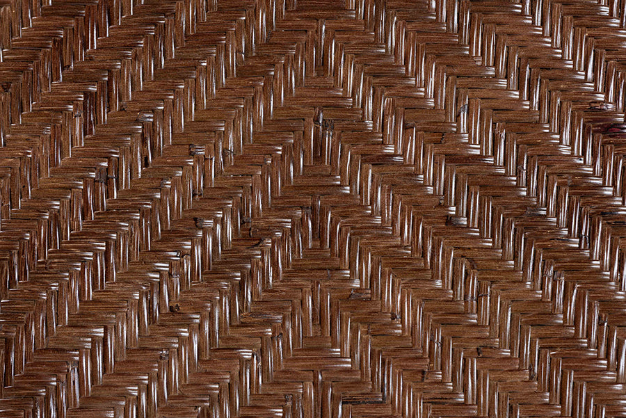 bali & pari Mahdis Natural Rattan 2-Piece Dining Chair Set with Cushion - Handwoven Wicker Accent Chair with Woven Chevron Back for Kitchen or Dining Room