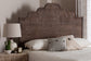 bali & pari Raphaela Natural Rattan Standalone Headboard - Handwoven Wicker Panel Headboard with Stepped Detailing, Queen