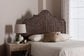 bali & pari Jaelle Natural Rattan Standalone Headboard - Handwoven Wicker Panel Headboard with Arch Top, King
