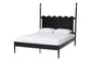 Baxton Studio Brantley Spindle 4-Piece Bedroom Set - Farmhouse Bed Frame with Matching Dresser and 1-Drawer Nightstands, Black, King