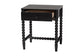 Baxton Studio Brantley Spindle Nightstand - 1-Drawer Bedside Table with Beaded Frame and Open Base for Bedroom, Black