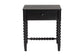 Baxton Studio Brantley Spindle Nightstand - 1-Drawer Bedside Table with Beaded Frame and Open Base for Bedroom, Black