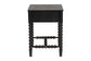 Baxton Studio Brantley Spindle Nightstand - 1-Drawer Bedside Table with Beaded Frame and Open Base for Bedroom, Black