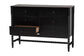 Baxton Studio Brantley Spindle Dresser - 6-Drawer Horizontal Storage Cabinet with Beaded Frame and Elevated Base for Bedroom, Black