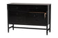 Baxton Studio Brantley Spindle Dresser - 6-Drawer Horizontal Storage Cabinet with Beaded Frame and Elevated Base for Bedroom, Black