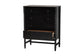 Baxton Studio Brantley Spindle Chest - 4-Drawer Vertical Storage Cabinet with Beaded Frame and Elevated Base for Bedroom, Black