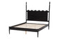 Baxton Studio Brantley Spindle Platform Bed - Farmhouse Bed Frame with Scalloped Headboard and Turned Posts, Black, King