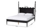 Baxton Studio Brantley Spindle Platform Bed - Farmhouse Bed Frame with Scalloped Headboard and Turned Posts, Black, King