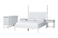 Baxton Studio Brantley Spindle 4-Piece Bedroom Set - Farmhouse Bed Frame with Matching Dresser and 1-Drawer Nightstands, White, King