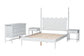 Baxton Studio Brantley Spindle 4-Piece Bedroom Set - Farmhouse Bed Frame with Matching Dresser and 1-Drawer Nightstands, White, King