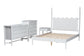 Baxton Studio Brantley Spindle 4-Piece Bedroom Set - Farmhouse Bed Frame with Matching Dresser, Chest, and 1-Drawer Nightstand, White, King