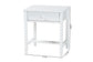 Baxton Studio Brantley Spindle Nightstand - 1-Drawer Bedside Table with Beaded Frame and Open Base for Bedroom, White