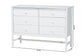 Baxton Studio Brantley Spindle Dresser - 6-Drawer Horizontal Storage Cabinet with Beaded Frame and Elevated Base for Bedroom, White