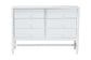 Baxton Studio Brantley Spindle Dresser - 6-Drawer Horizontal Storage Cabinet with Beaded Frame and Elevated Base for Bedroom, White
