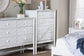 Baxton Studio Brantley Spindle Chest - 4-Drawer Vertical Storage Cabinet with Beaded Frame and Elevated Base for Bedroom, White