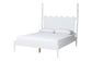 Baxton Studio Brantley Spindle Platform Bed - Farmhouse Bed Frame with Scalloped Headboard and Turned Posts, White, Queen
