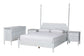 Baxton Studio Hoffman 4-Piece Scalloped Bedroom Set - Farmhouse Bed Frame with Matching Dresser and 2-Drawer Nightstands, White, Queen