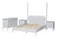 Baxton Studio Hoffman 4-Piece Scalloped Bedroom Set - Farmhouse Bed Frame with Matching Dresser and 2-Drawer Nightstands, White, King