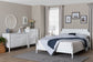 Baxton Studio Hoffman 4-Piece Scalloped Bedroom Set - Farmhouse Bed Frame with Matching Dresser, Chest, and 2-Drawer Nightstand, White, Queen