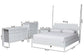 Baxton Studio Hoffman 4-Piece Scalloped Bedroom Set - Farmhouse Bed Frame with Matching Dresser, Chest, and 2-Drawer Nightstand, White, Queen