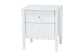 Baxton Studio Hoffman Nightstand - 2-Drawer Bedside Table with Scalloped Apron and Turned Legs for Bedroom, White