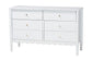 Baxton Studio Hoffman Dresser - 6-Drawer Horizontal Storage Cabinet with Scalloped Apron and Turned Legs for Bedroom, White