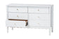 Baxton Studio Hoffman Dresser - 6-Drawer Horizontal Storage Cabinet with Scalloped Apron and Turned Legs for Bedroom, White
