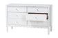 Baxton Studio Hoffman Dresser - 6-Drawer Horizontal Storage Cabinet with Scalloped Apron and Turned Legs for Bedroom, White
