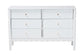 Baxton Studio Hoffman Dresser - 6-Drawer Horizontal Storage Cabinet with Scalloped Apron and Turned Legs for Bedroom, White