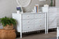 Baxton Studio Hoffman Dresser - 6-Drawer Horizontal Storage Cabinet with Scalloped Apron and Turned Legs for Bedroom, White