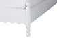 Baxton Studio Hoffman Platform Bed - Farmhouse Bed Frame with Scalloped Design and Turned Posts, White, King