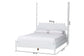Baxton Studio Hoffman Platform Bed - Farmhouse Bed Frame with Scalloped Design and Turned Posts, White, Queen