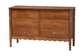 Baxton Studio Hoffman 4-Piece Scalloped Bedroom Set - Farmhouse Bed Frame with Matching Dresser and 2-Drawer Nightstands, Walnut Brown, King