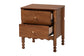 Baxton Studio Hoffman Nightstand - 2-Drawer Bedside Table with Scalloped Apron and Turned Legs for Bedroom, Walnut Brown