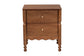 Baxton Studio Hoffman Nightstand - 2-Drawer Bedside Table with Scalloped Apron and Turned Legs for Bedroom, Walnut Brown