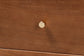 Baxton Studio Hoffman Nightstand - 2-Drawer Bedside Table with Scalloped Apron and Turned Legs for Bedroom, Walnut Brown
