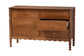 Baxton Studio Hoffman Dresser - 6-Drawer Horizontal Storage Cabinet with Scalloped Apron and Turned Legs for Bedroom, Walnut Brown
