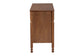 Baxton Studio Hoffman Dresser - 6-Drawer Horizontal Storage Cabinet with Scalloped Apron and Turned Legs for Bedroom, Walnut Brown