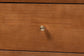 Baxton Studio Hoffman Dresser - 6-Drawer Horizontal Storage Cabinet with Scalloped Apron and Turned Legs for Bedroom, Walnut Brown