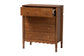 Baxton Studio Hoffman Chest - 4-Drawer Vertical Storage Cabinet with Scalloped Apron and Turned Legs for Bedroom, Walnut Brown