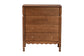 Baxton Studio Hoffman Chest - 4-Drawer Vertical Storage Cabinet with Scalloped Apron and Turned Legs for Bedroom, Walnut Brown