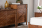 Baxton Studio Hoffman Chest - 4-Drawer Vertical Storage Cabinet with Scalloped Apron and Turned Legs for Bedroom, Walnut Brown