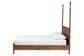 Baxton Studio Hoffman Platform Bed - Farmhouse Bed Frame with Scalloped Design and Turned Posts, Walnut Brown, Queen