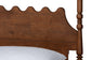 Baxton Studio Hoffman Platform Bed - Farmhouse Bed Frame with Scalloped Design and Turned Posts, Walnut Brown, Queen