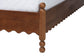 Baxton Studio Hoffman Platform Bed - Farmhouse Bed Frame with Scalloped Design and Turned Posts, Walnut Brown, King