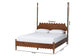 Baxton Studio Hoffman Platform Bed - Farmhouse Bed Frame with Scalloped Design and Turned Posts, Walnut Brown, King
